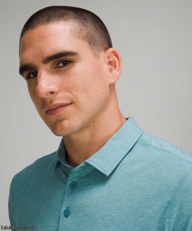 Lululemon Verkauf DELULU739 | Lululemon Deutschland Kurzarm-Poloshirt Mit Heather Crest Evolution